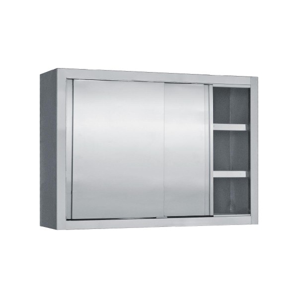 Πιατοθήκη με συρόμενες πόρτες Inox 140Χ35Χ70 εκ BM-PI140